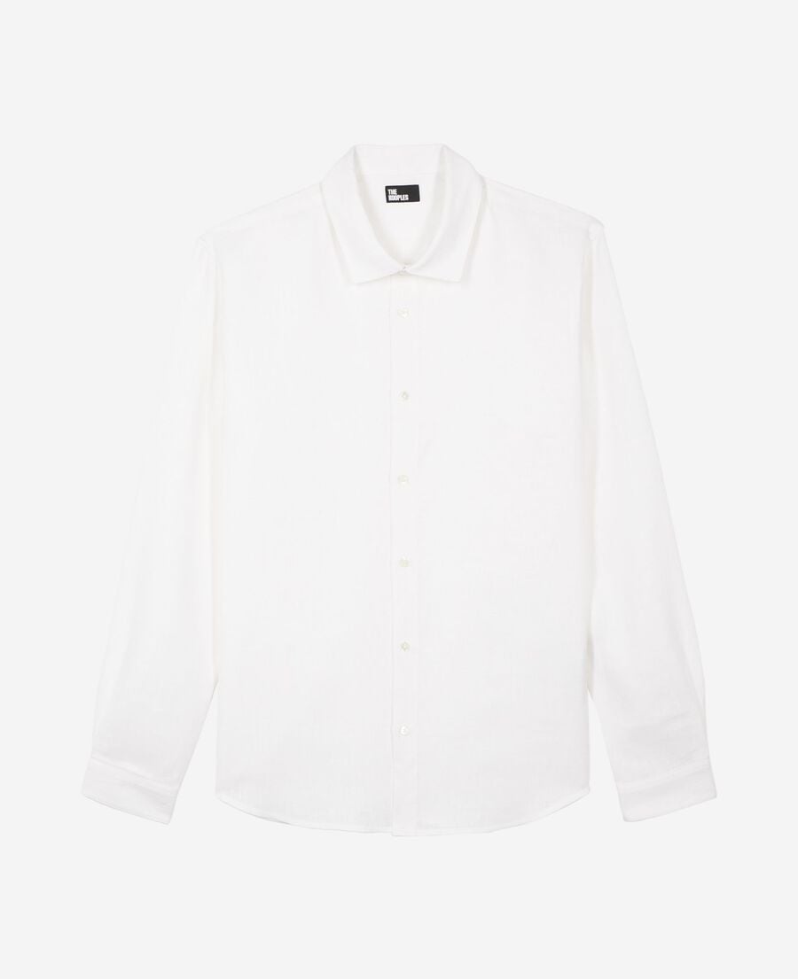 The Kooples H WHITE white linen shirt