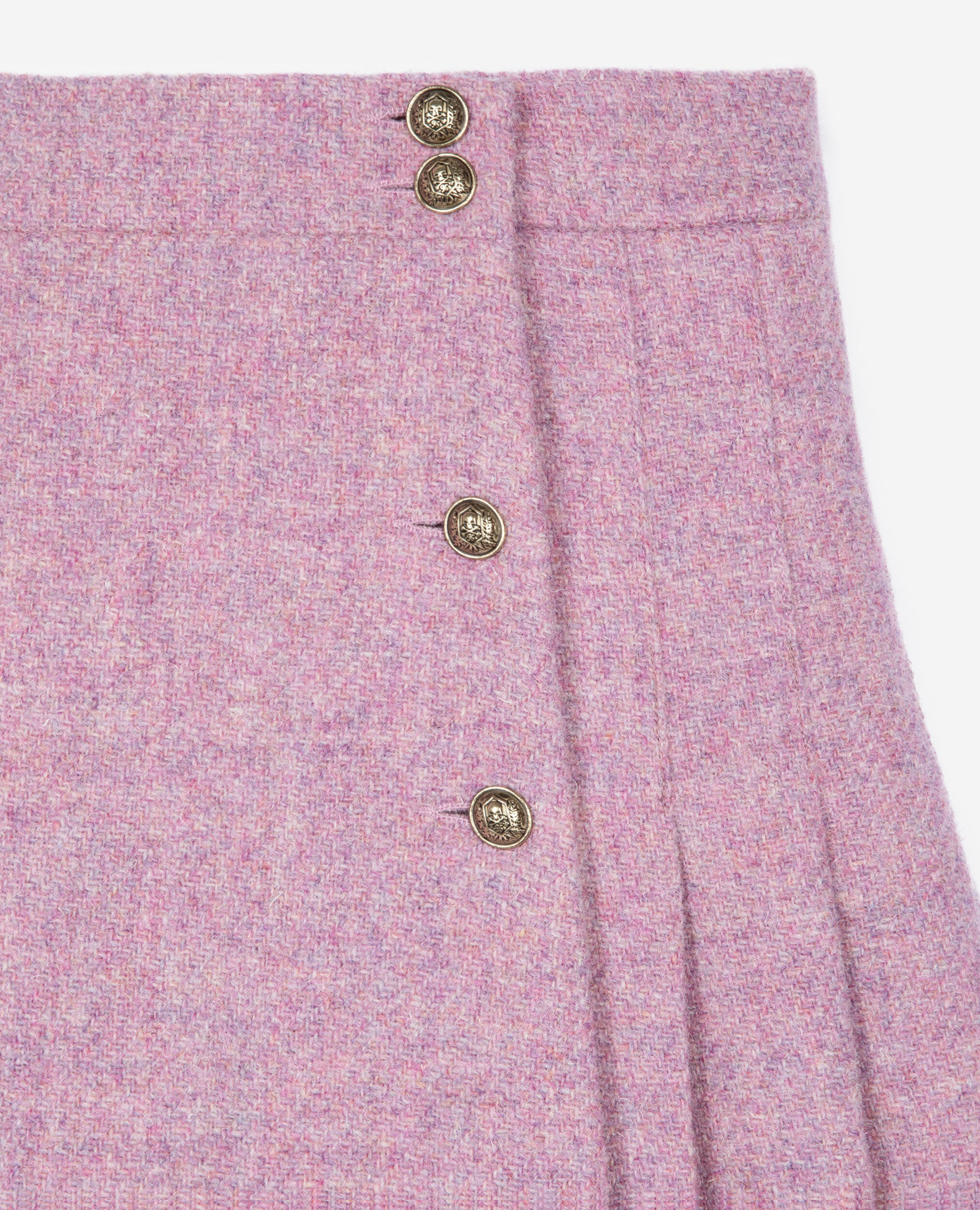 The Kooples x Harris Tweed short pleated skirt