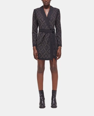 The Kooples FEMME BLACK robe courte portefeuille noire