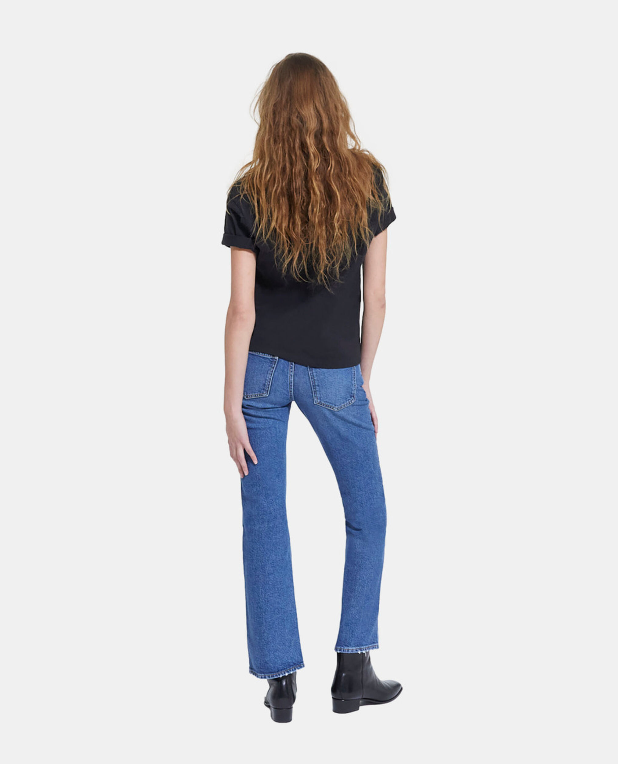 Black cotton T-shirt, BLACK, hi-res image number null