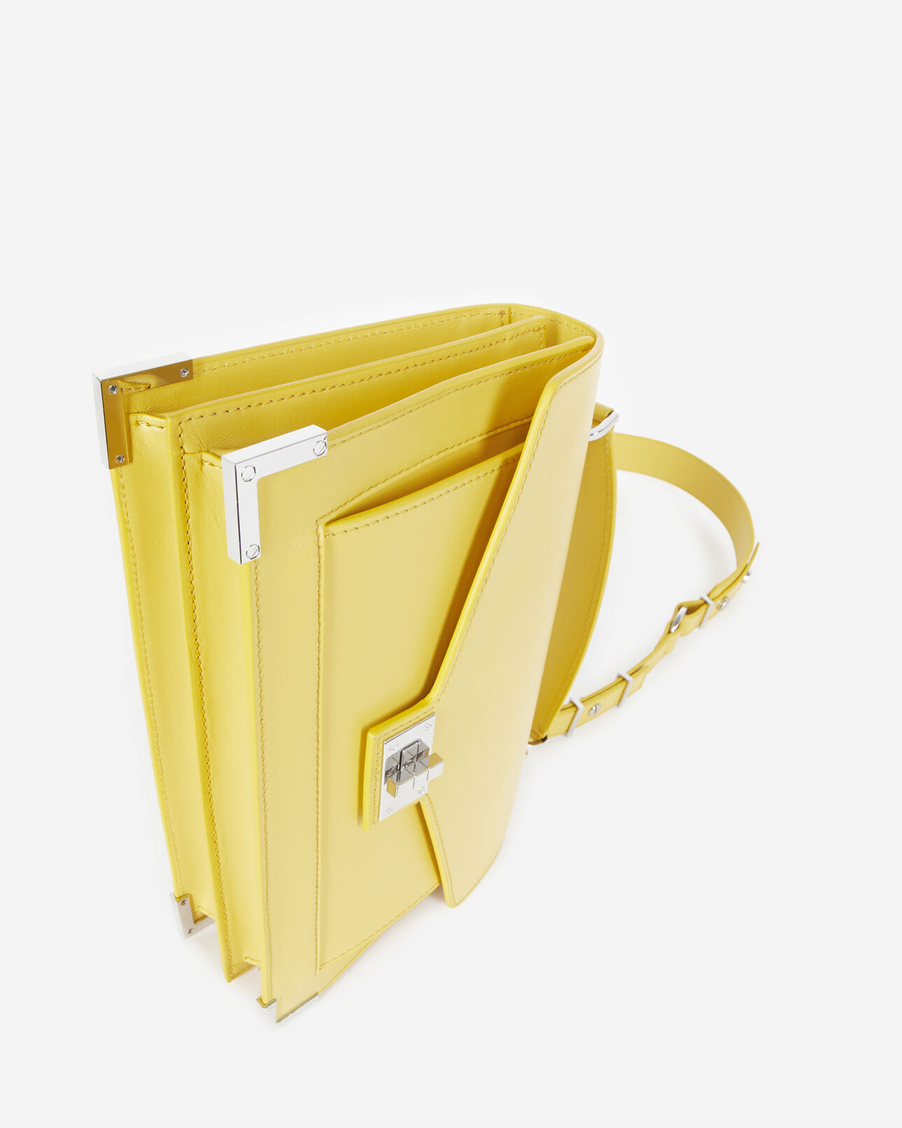 The Kooples WOMEN BRIGHT YELLOW medium emily bag in pastel yellow leather