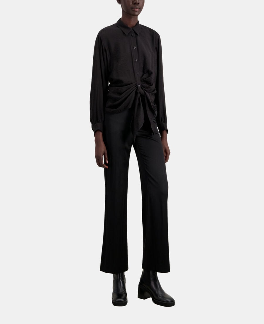 The Kooples FEMME BLACK chemise noire avec effet drapé