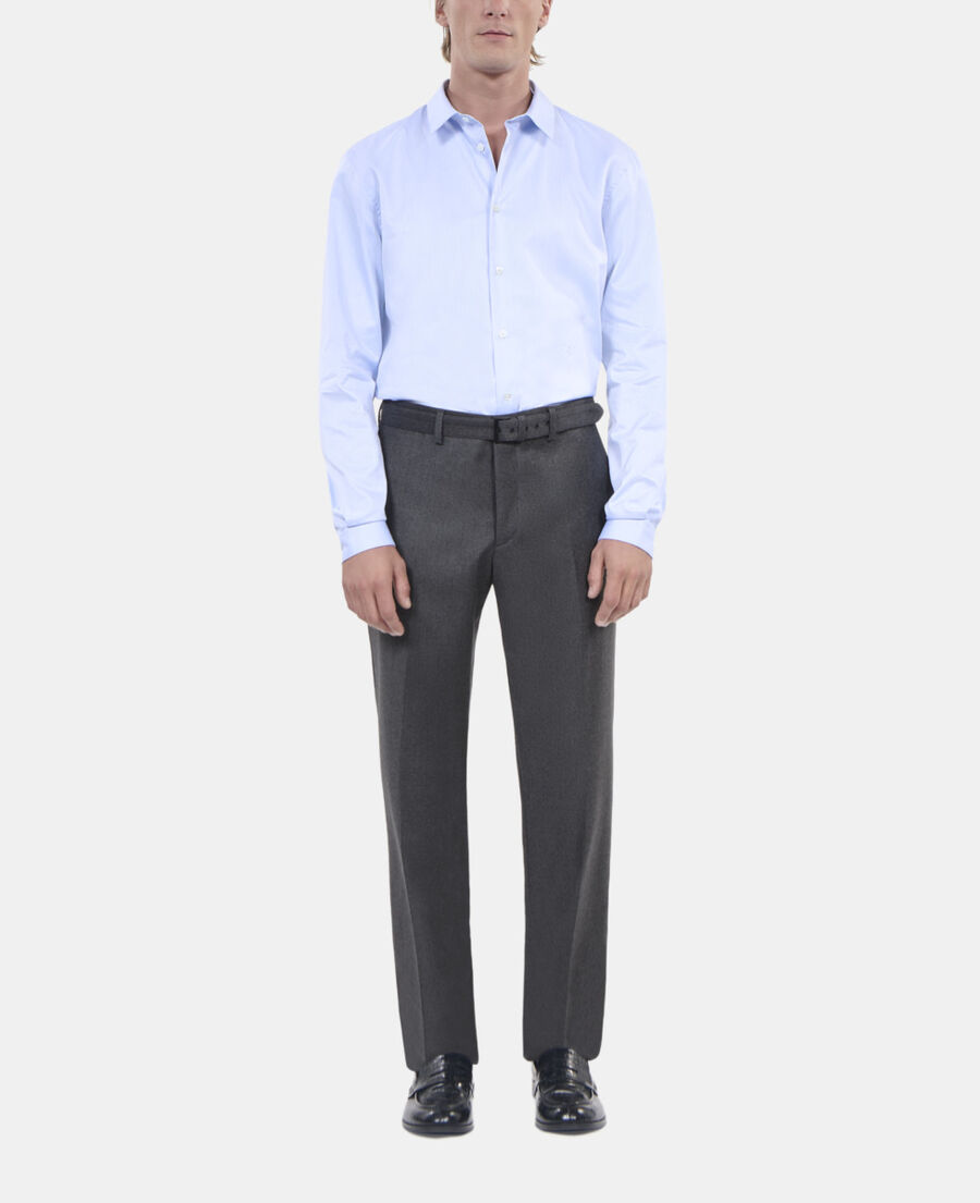 The Kooples H LIGHT GREY MEL/WHITE grey flannel suit trousers