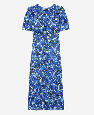 The Kooples MUJER BLUE WHITE vestido largo estampado botonadura