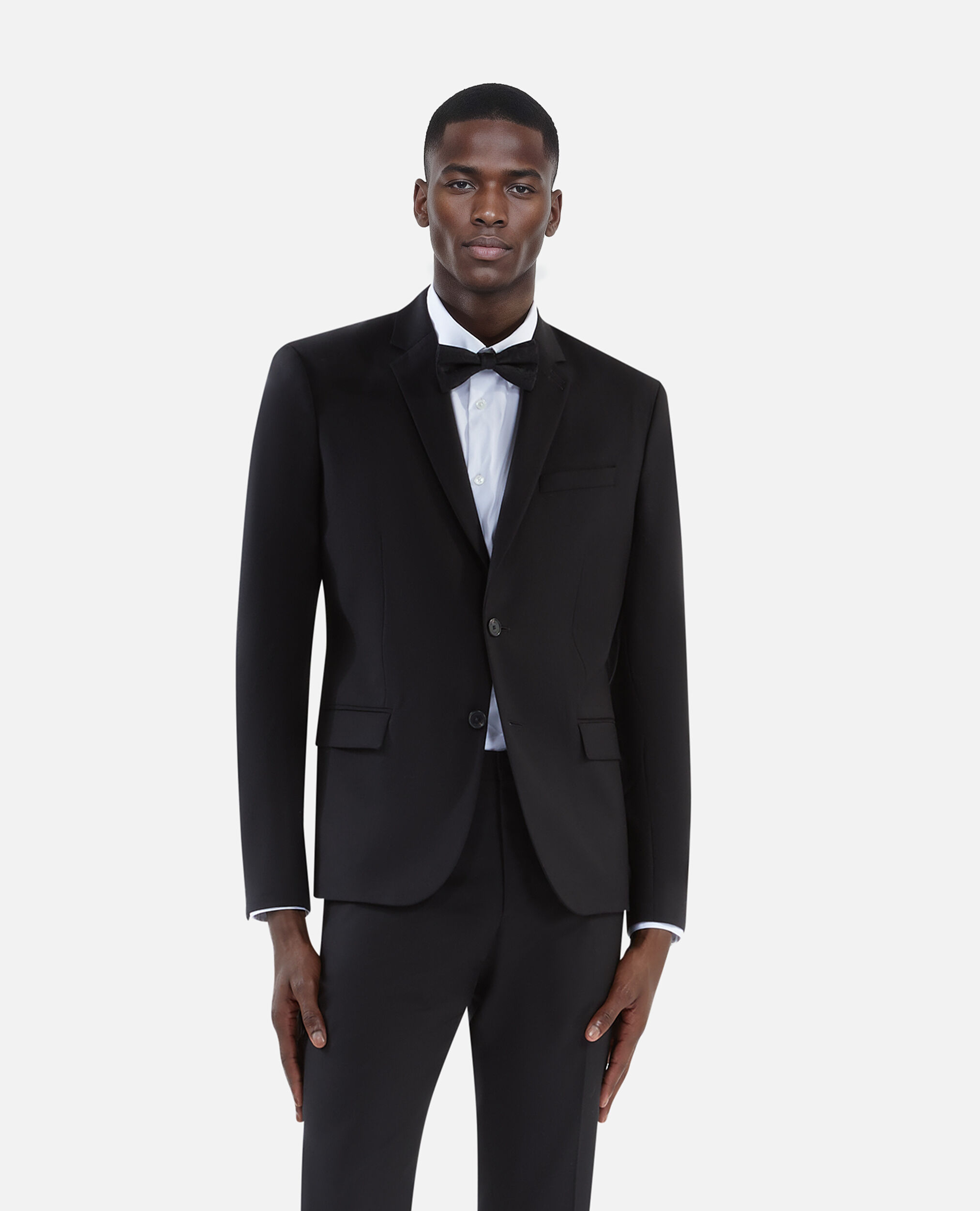 Black wool suit jacket, BLACK, hi-res image number null