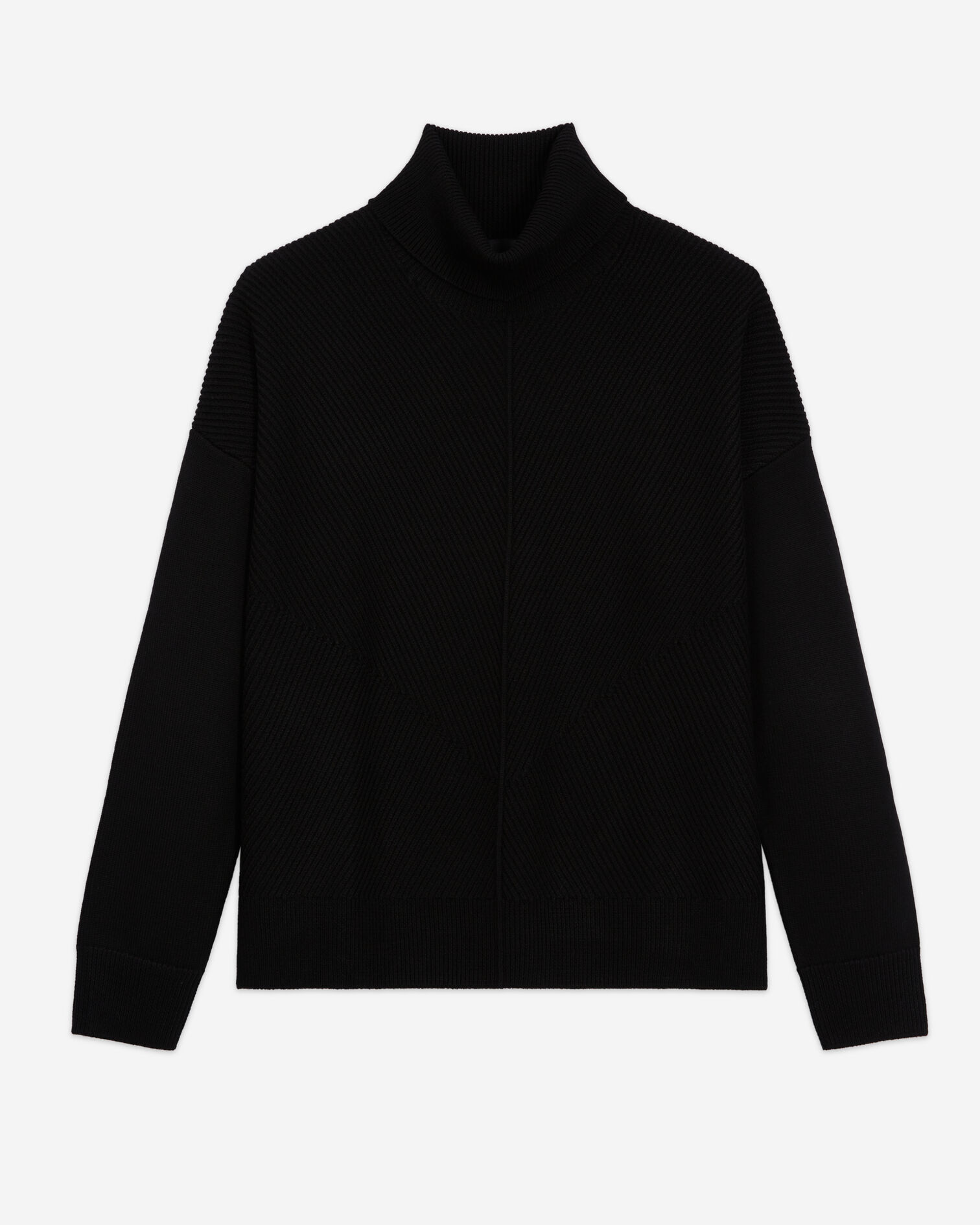 Black wool sweater, BLACK, hi-res image number null