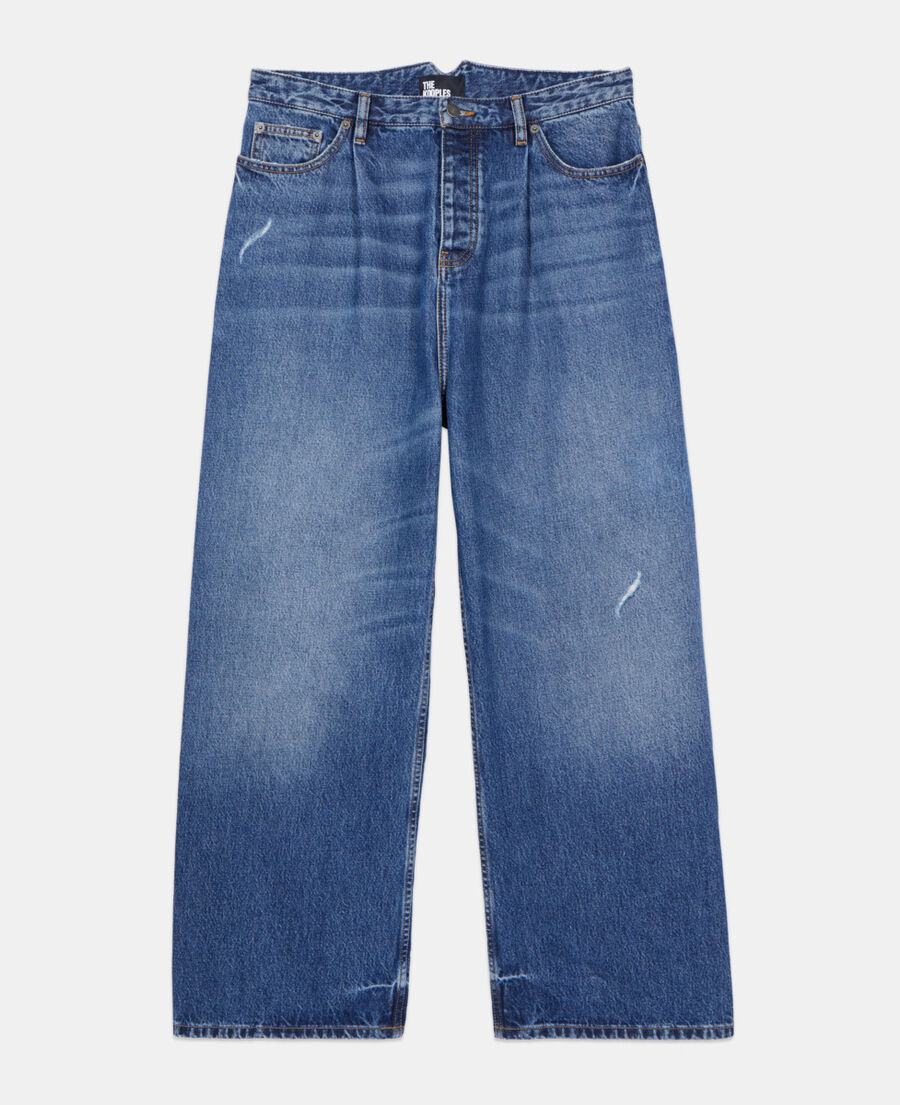 The Kooples MEN BLUE ELECTRIC dark blue wide-leg jeans