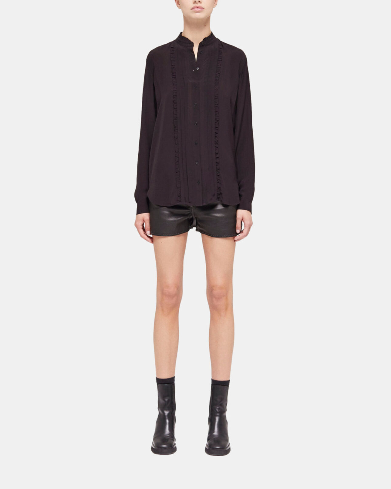 The Kooples WOMEN BLACK black flowing shirt