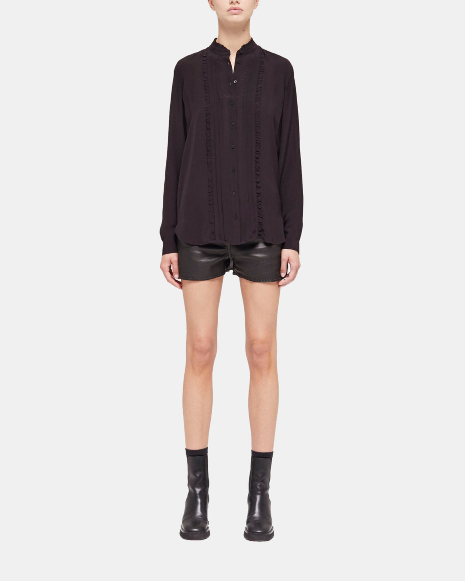 Black flowing shirt, BLACK, hi-res image number null
