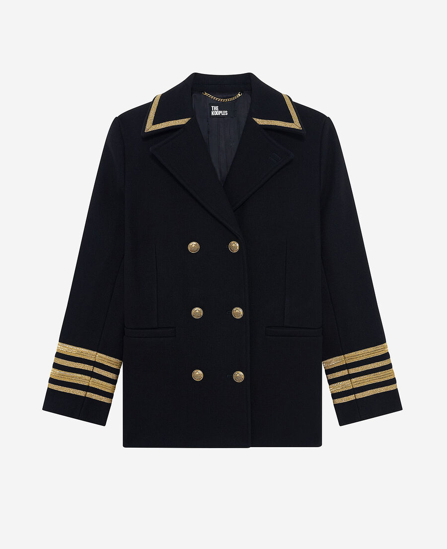 The Kooples F NAVY officer's pea jacket in navy wool