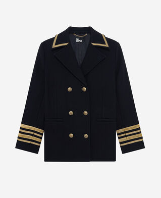 The Kooples F NAVY officer's pea jacket in navy wool