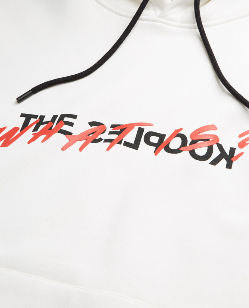 The Kooples HERREN ECRU herren ecrufarbenes sweatshirt mit what is-siebdruck