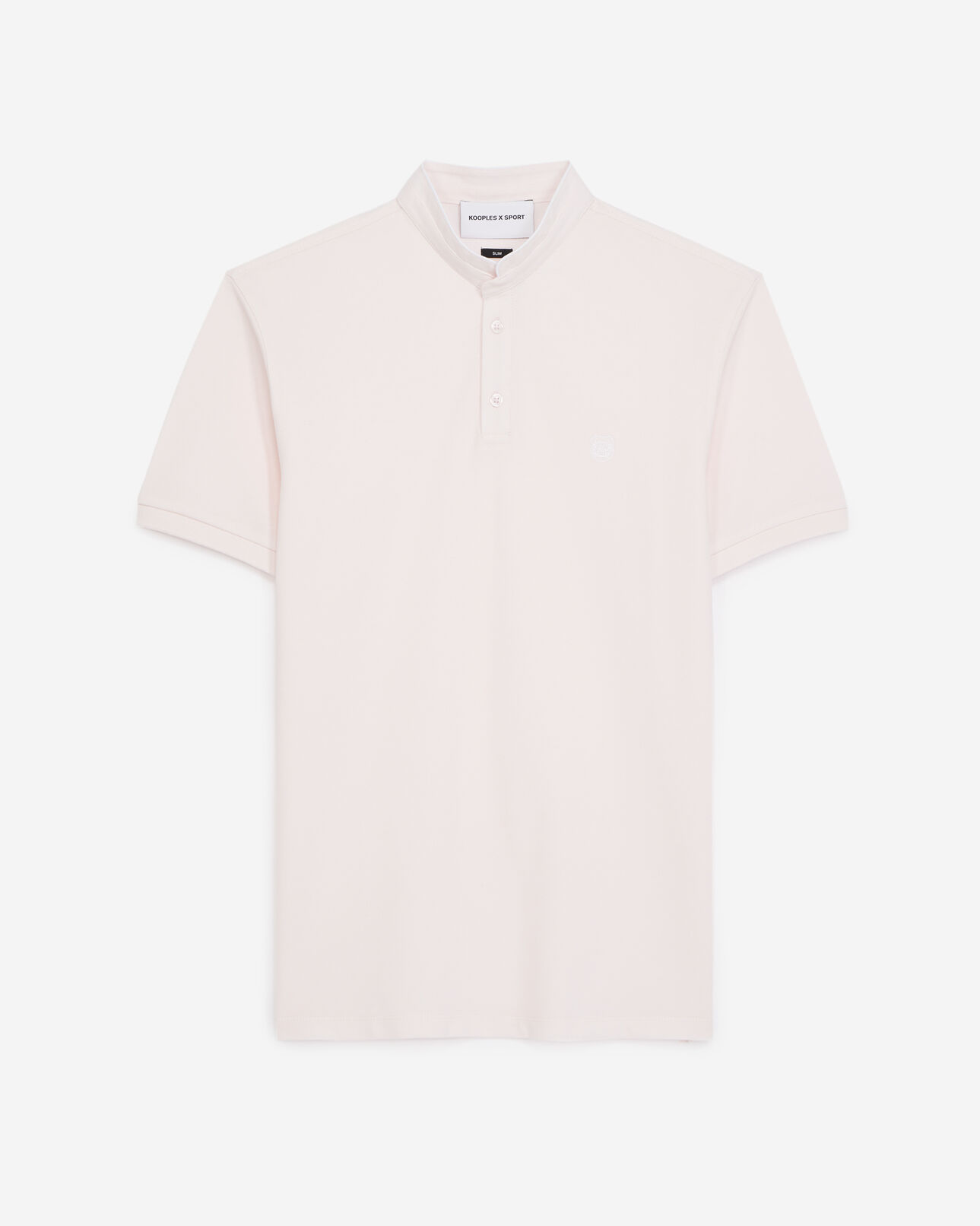 The Kooples MEN BABY PINK/BLANC OPTIQUE light pink polo shirt with white badge