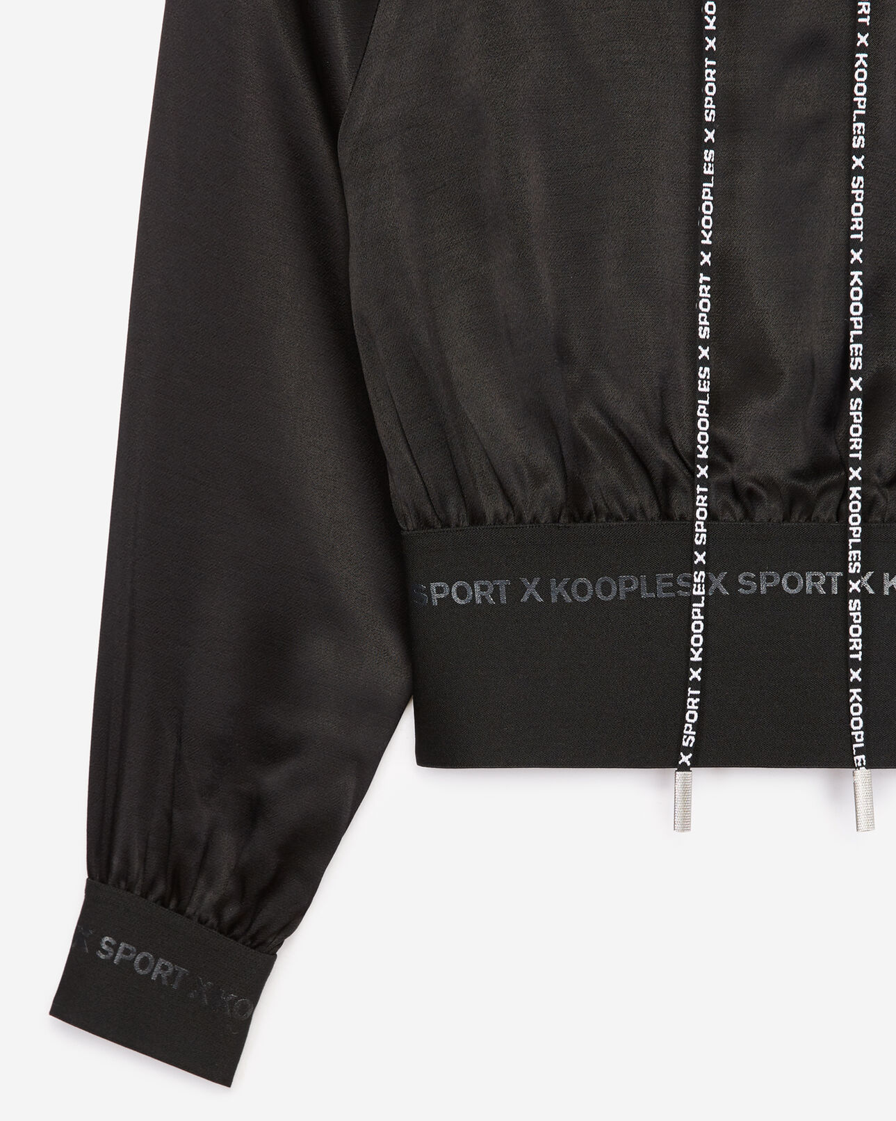 The Kooples WOMEN BLACK black hoodie with elastic logo band