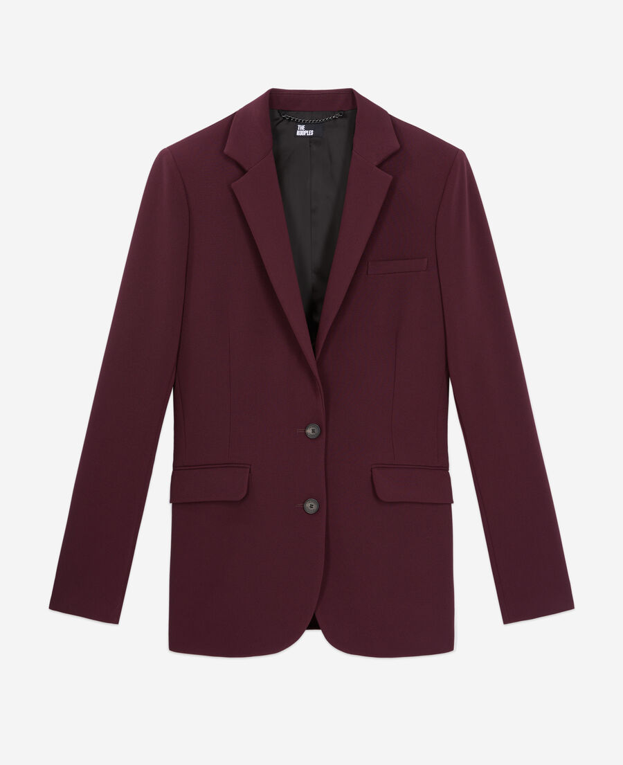 burgundy crepe suit jacket