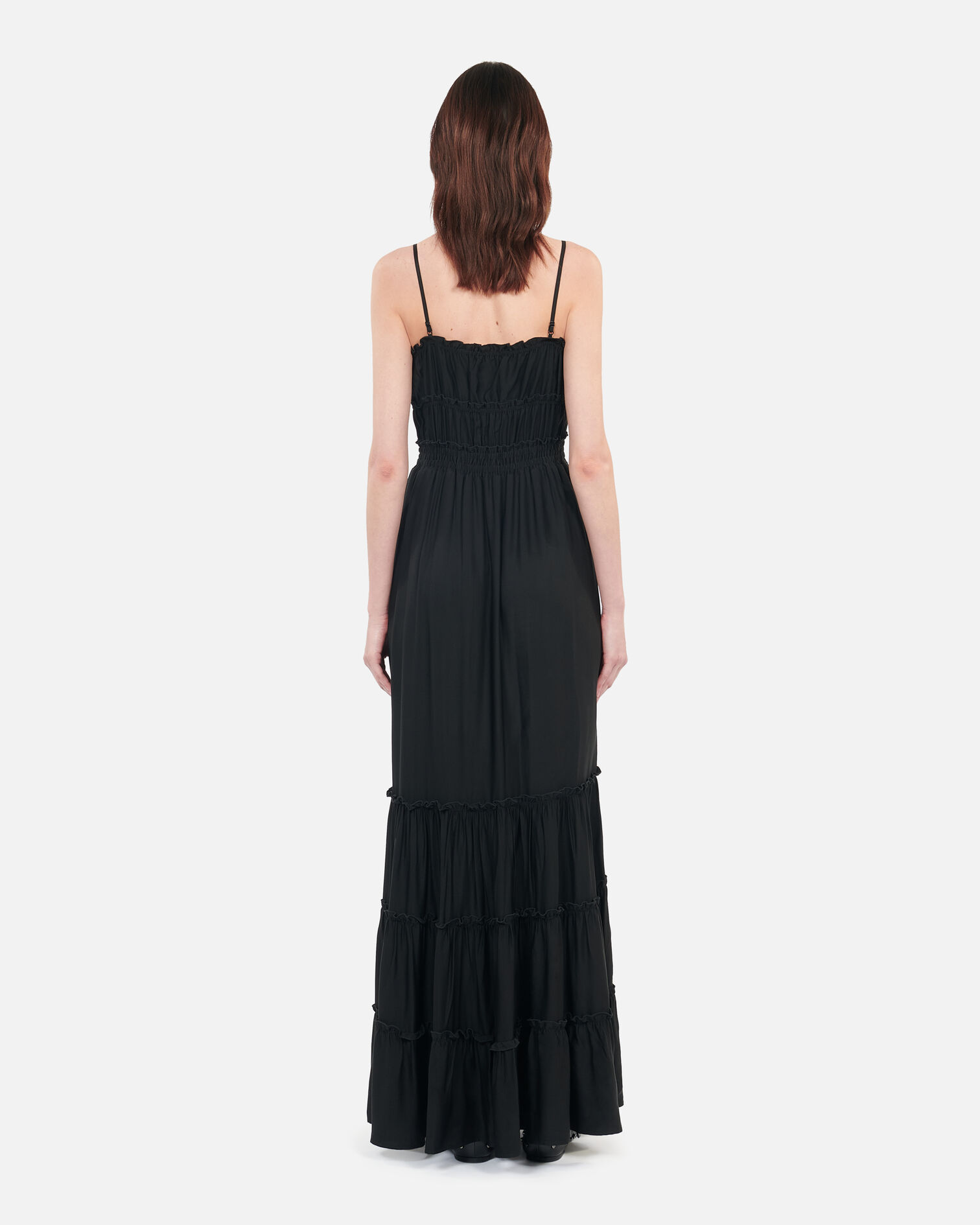 Long black dress with bows, BLACK, hi-res image number null