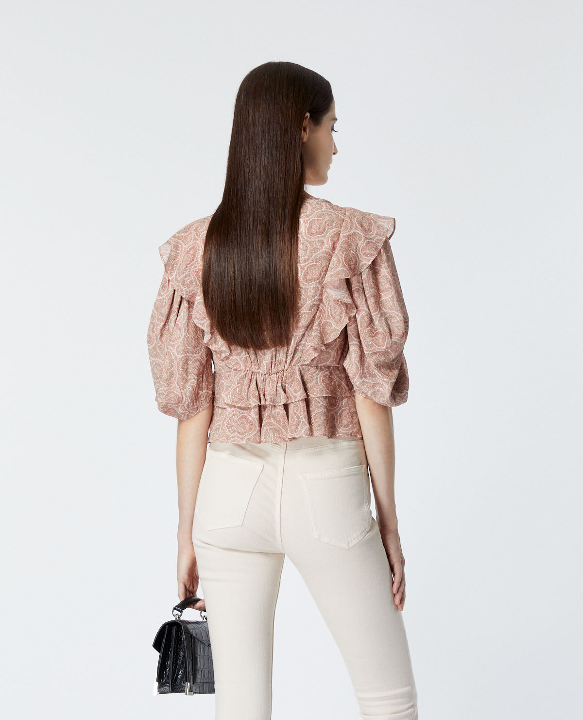 Frilly pink top store