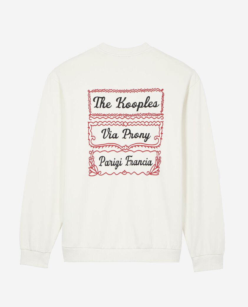 The Kooples HOMME LIGHT BEIGE sweatshirt avec s&eacute;rigraphie via prony beige
