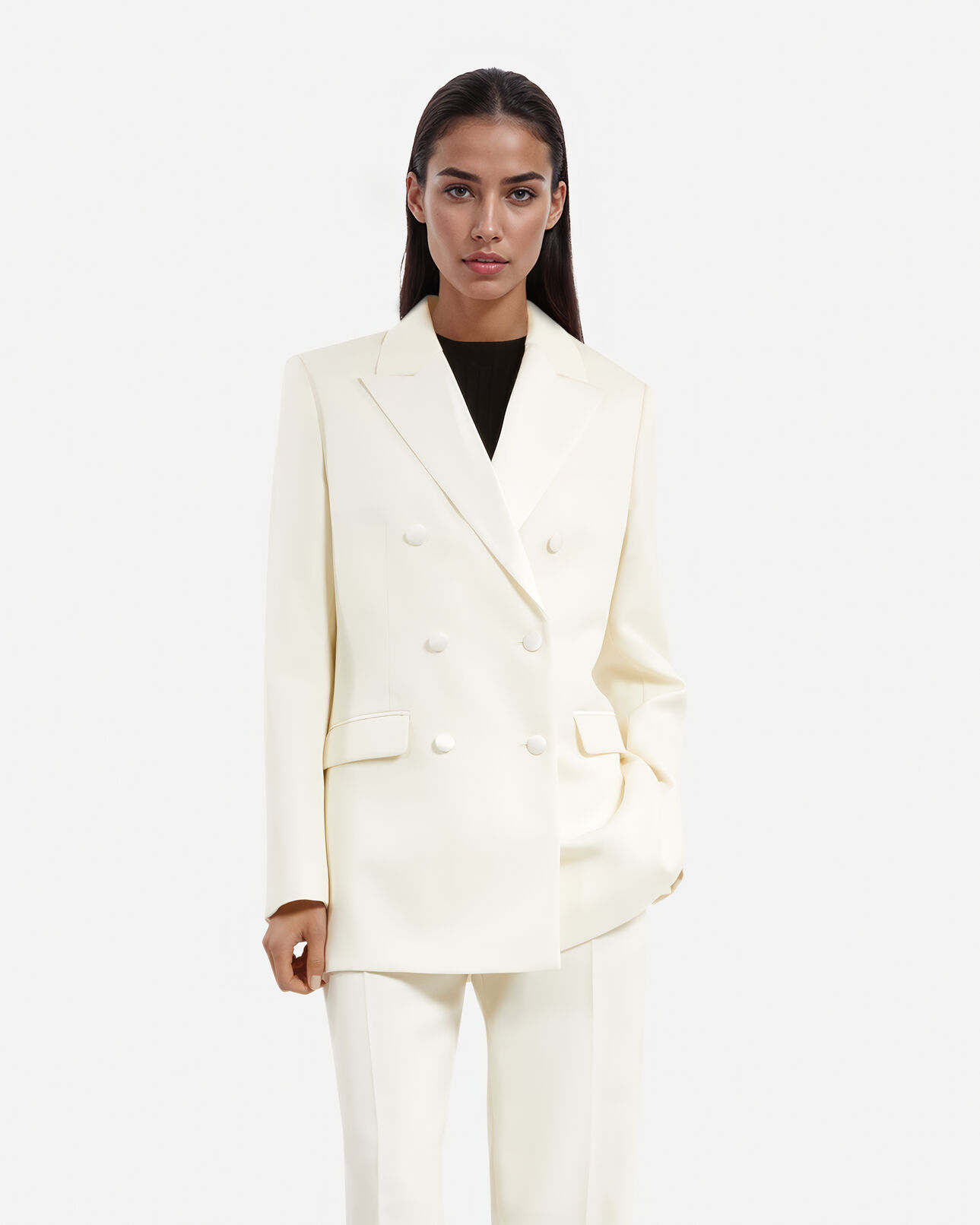 The Kooples DAMEN ECRU smokingjacke ecru