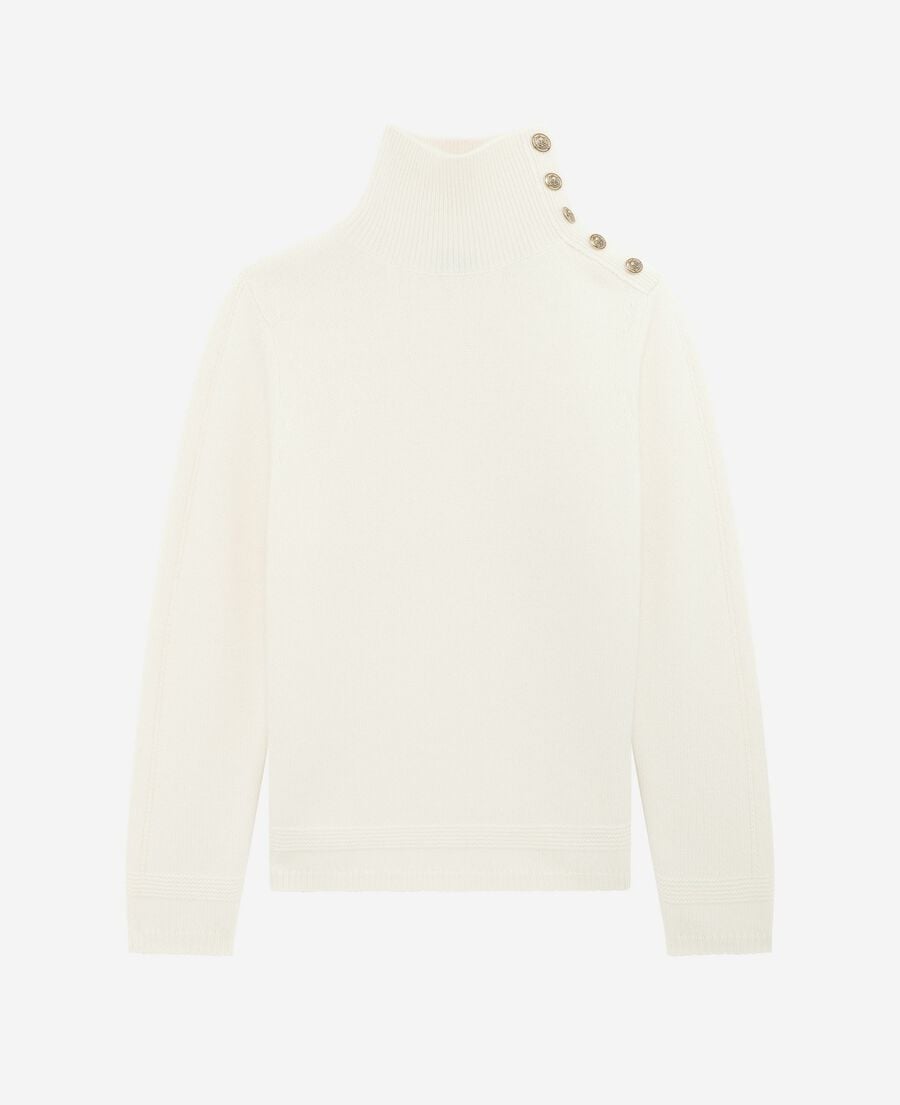 The Kooples WOMEN ECRU high-neck sweater in ecru wool