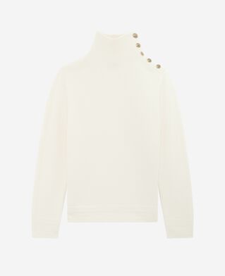 The Kooples WOMEN ECRU high-neck sweater in ecru wool