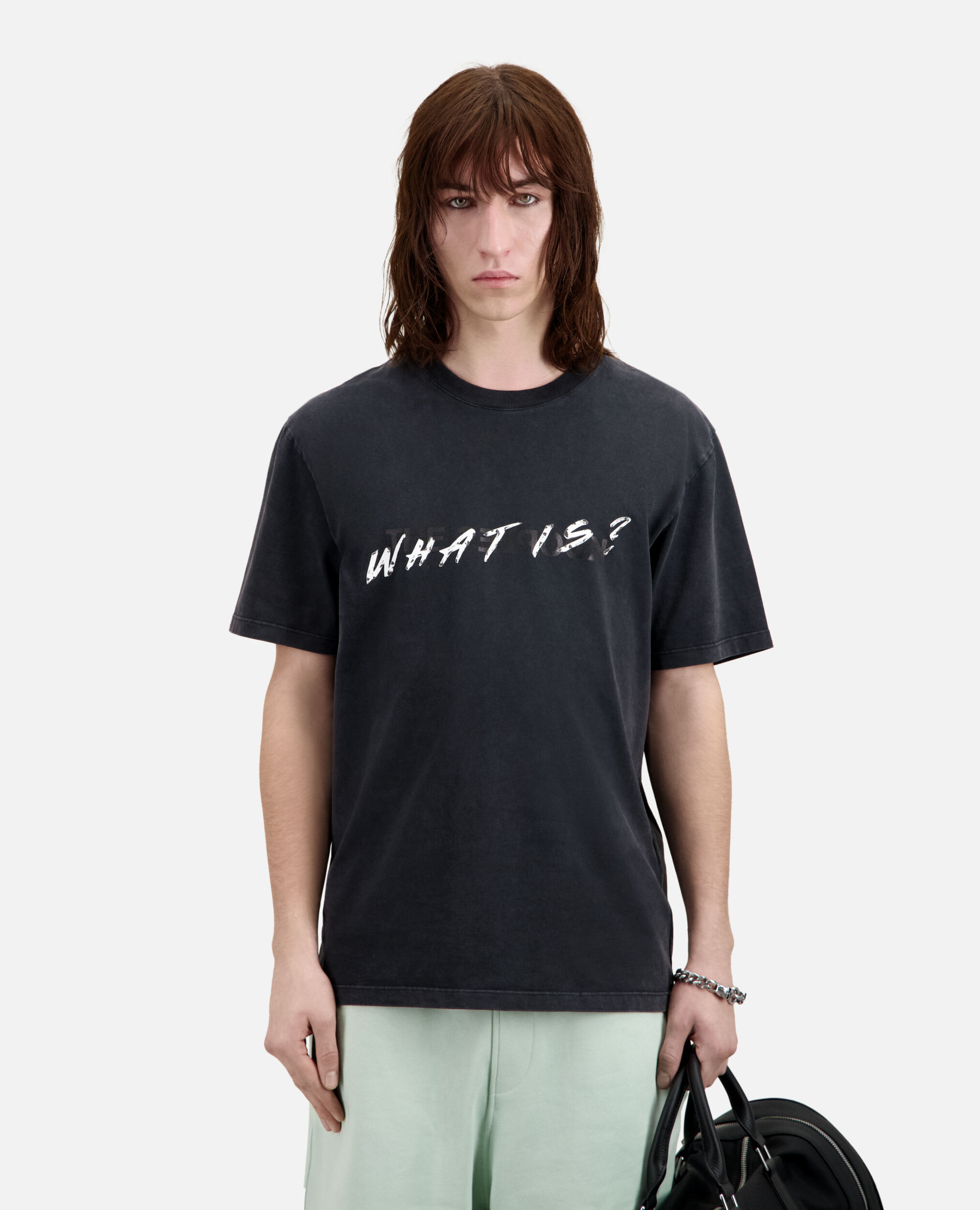 T-shirt Homme What is noir, BLACK WASHED, hi-res image number null