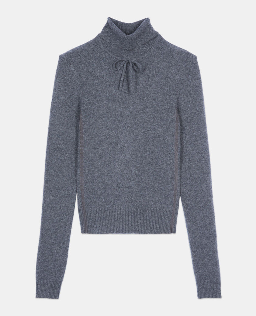 The Kooples FEMME ANTHRACITE MELANGE pull en cachemire gris