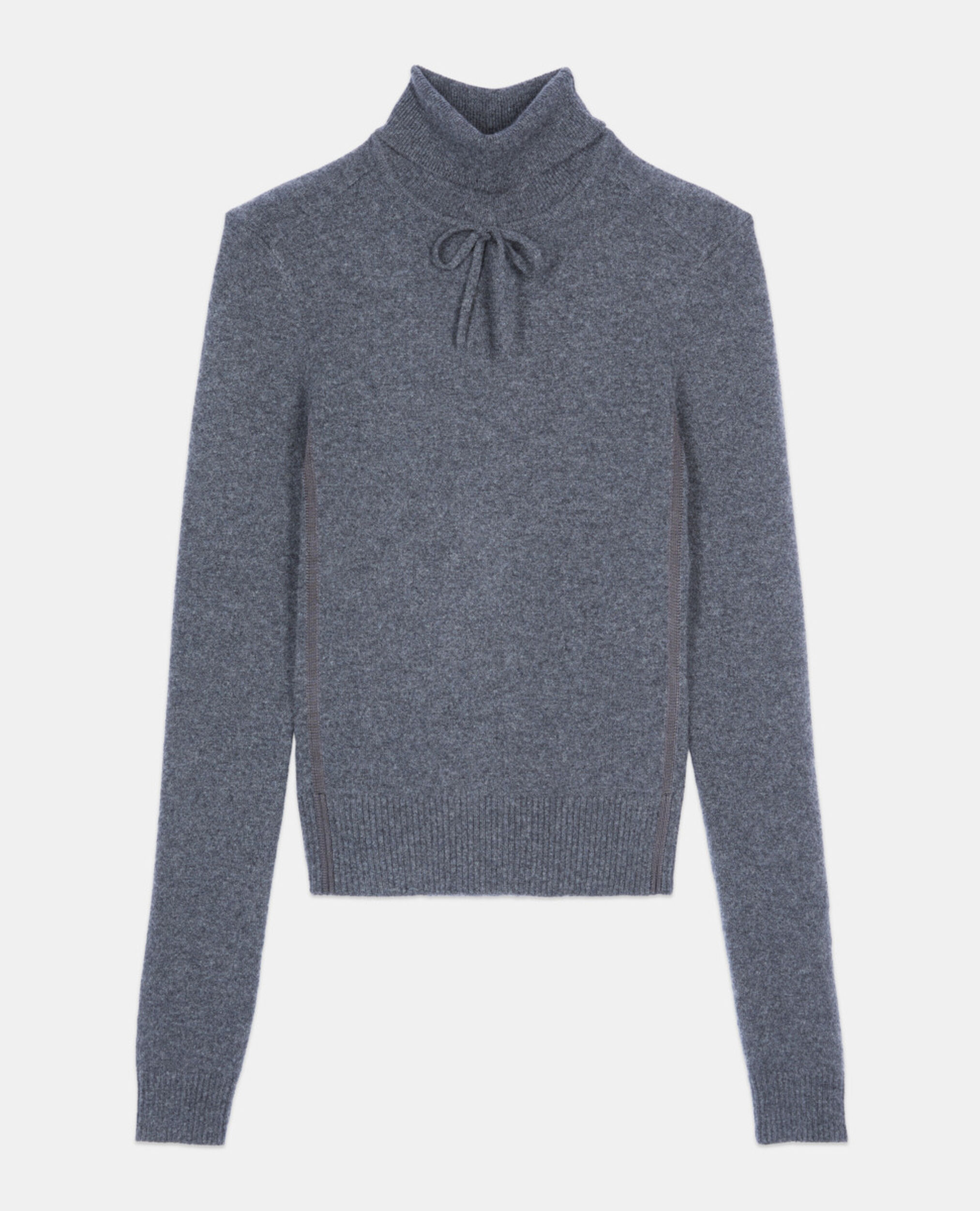 Grey cashmere sweater, ANTHRACITE MELANGE, hi-res image number null