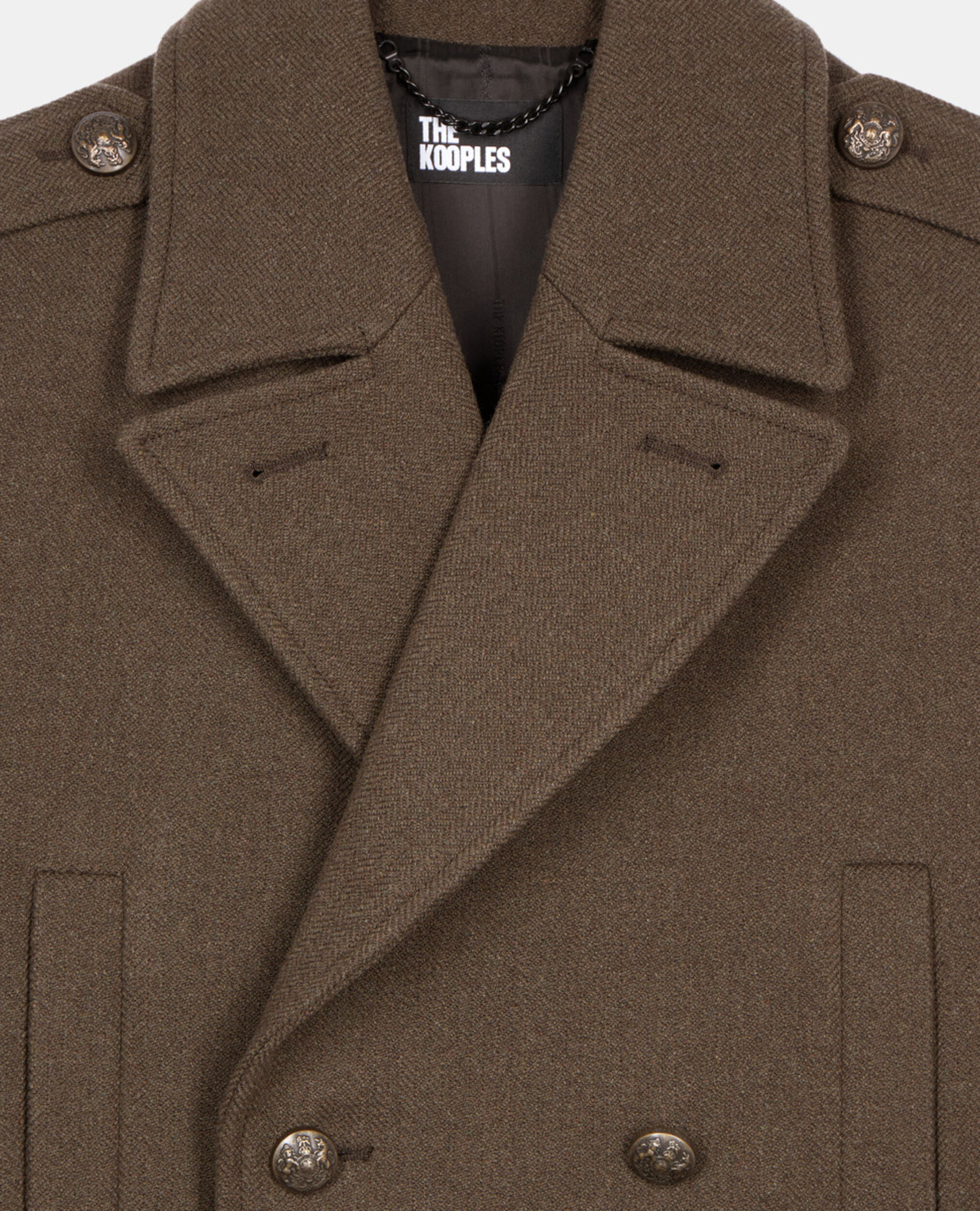 Manteau long style officier kaki, KAKI, hi-res image number null
