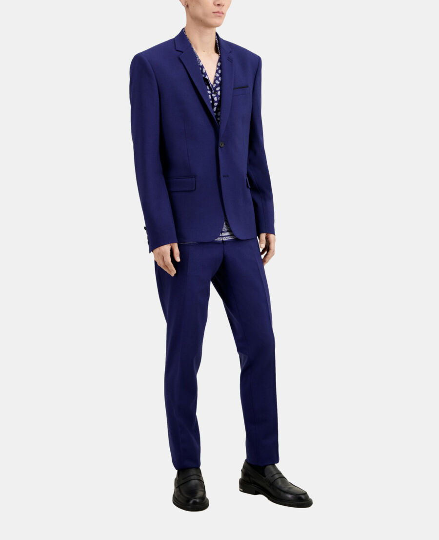 The Kooples H DARK BLUE bright blue wool suit jacket