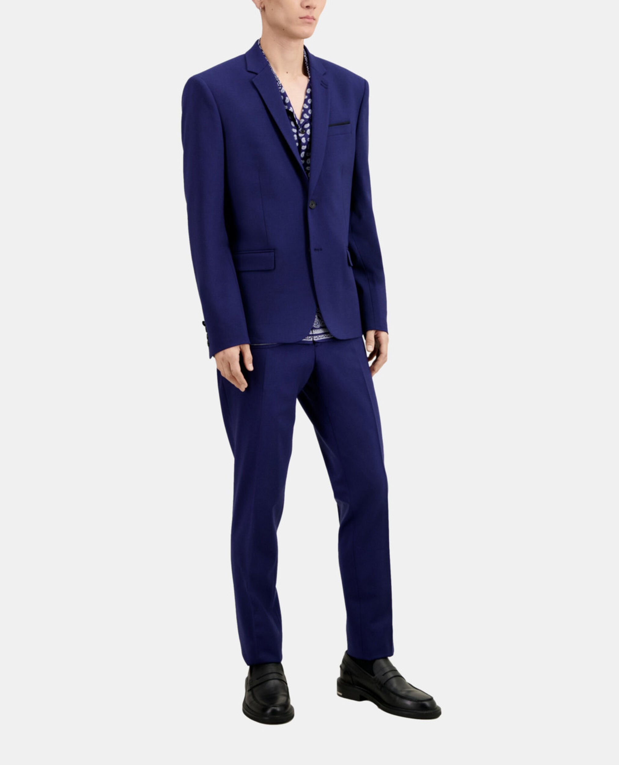 Veste de costume en laine bleu vif, DARK BLUE, hi-res image number null