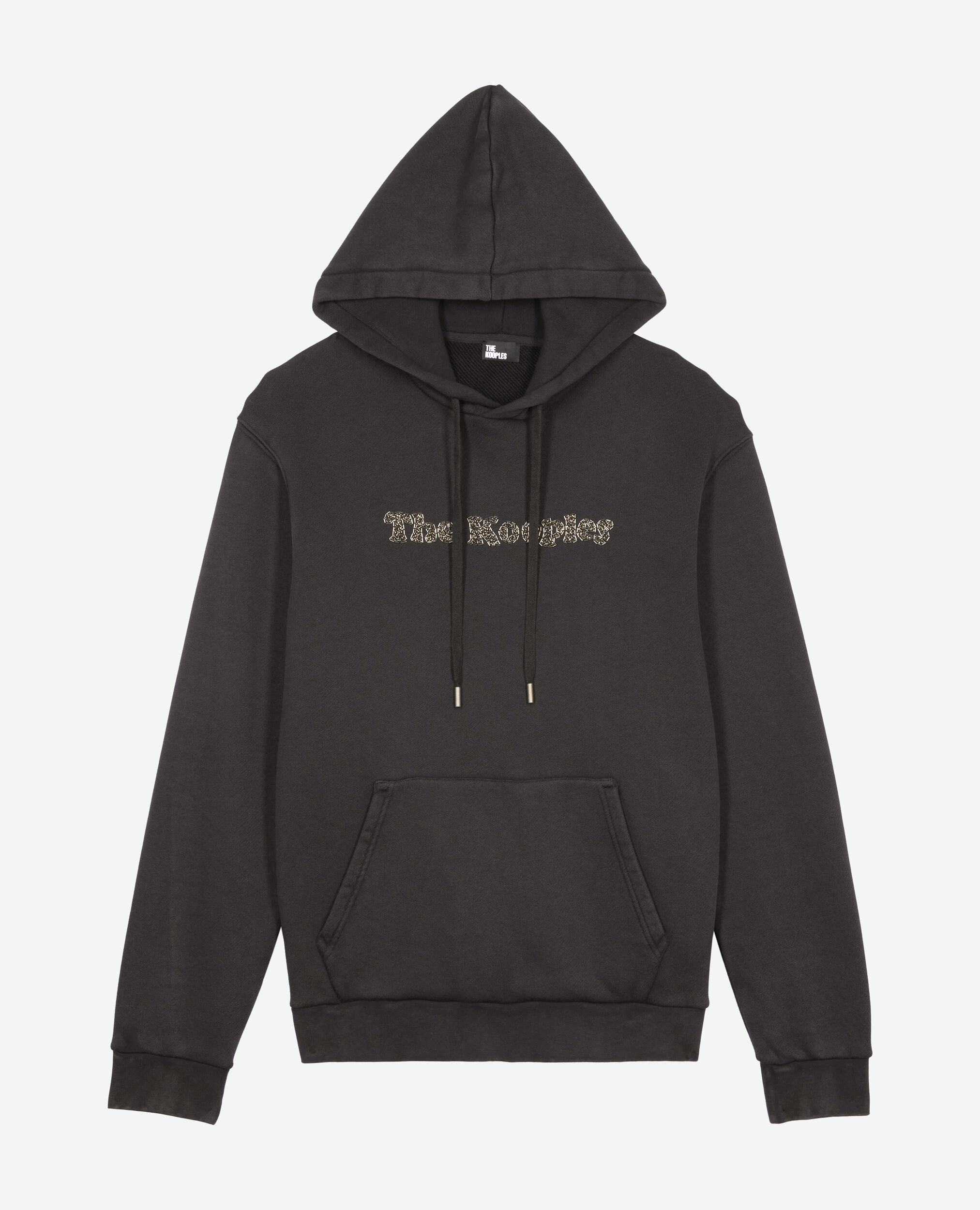 Schwarzes Kapuzensweatshirt mit Logo, BLACK WASHED, hi-res image number null