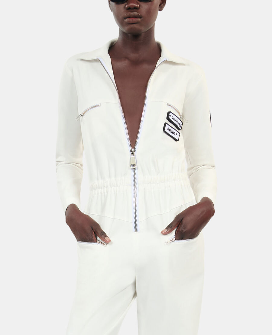 The Kooples FEMME ECRU combinaison the kooples x carolina ritzler écrue en coton
