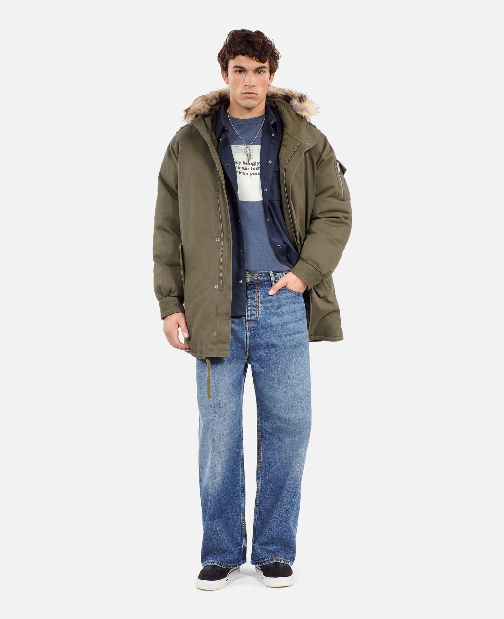 The Kooples MEN KAKI khaki hooded parka