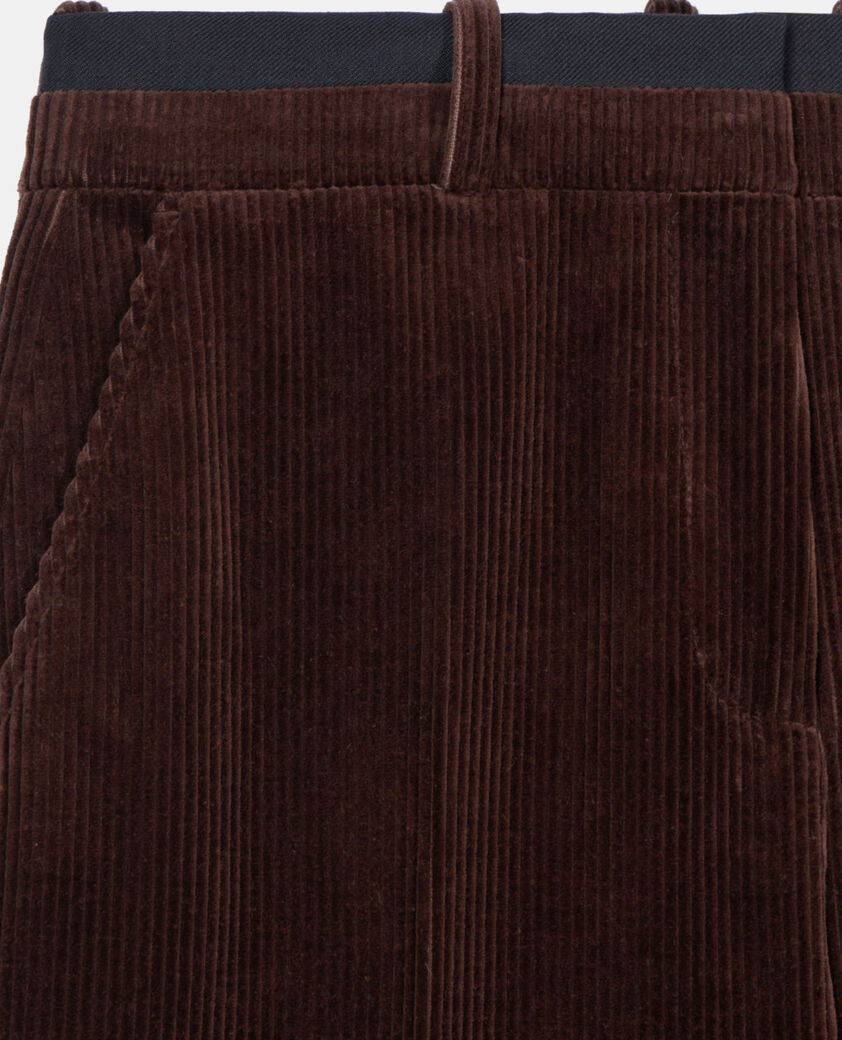The Kooples MUJER BROWN pantalones rectos de pana marr&oacute;n de sastre