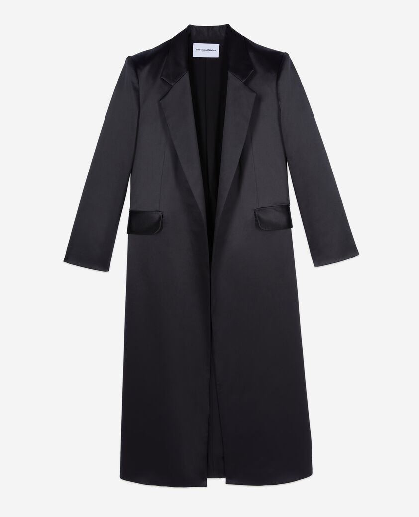 The Kooples WOMEN BLACK the kooples x carolina ritzler black satin coat