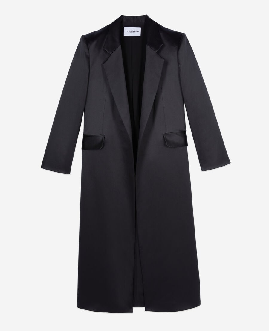 The Kooples WOMEN BLACK the kooples x carolina ritzler black satin coat