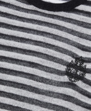 The Kooples WOMEN BLACK / WHITE striped mohair and wool sweater