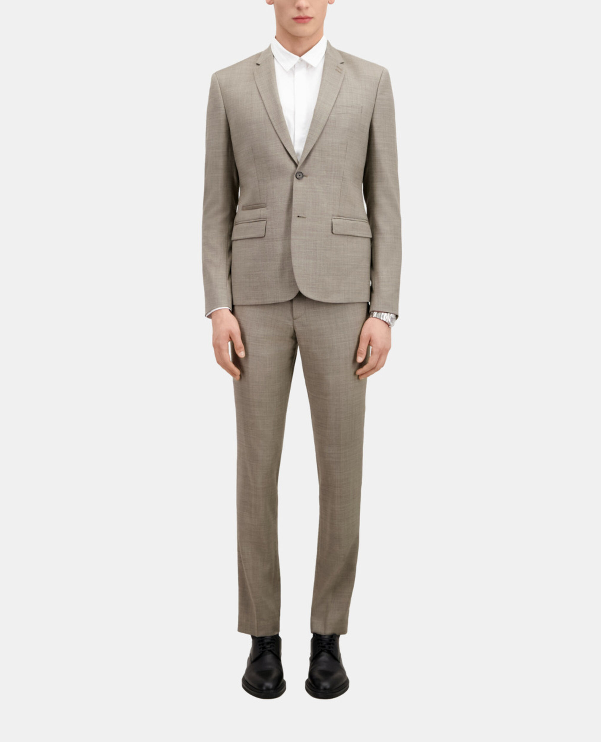 Beige wool suit jacket, BEIGE, hi-res image number null