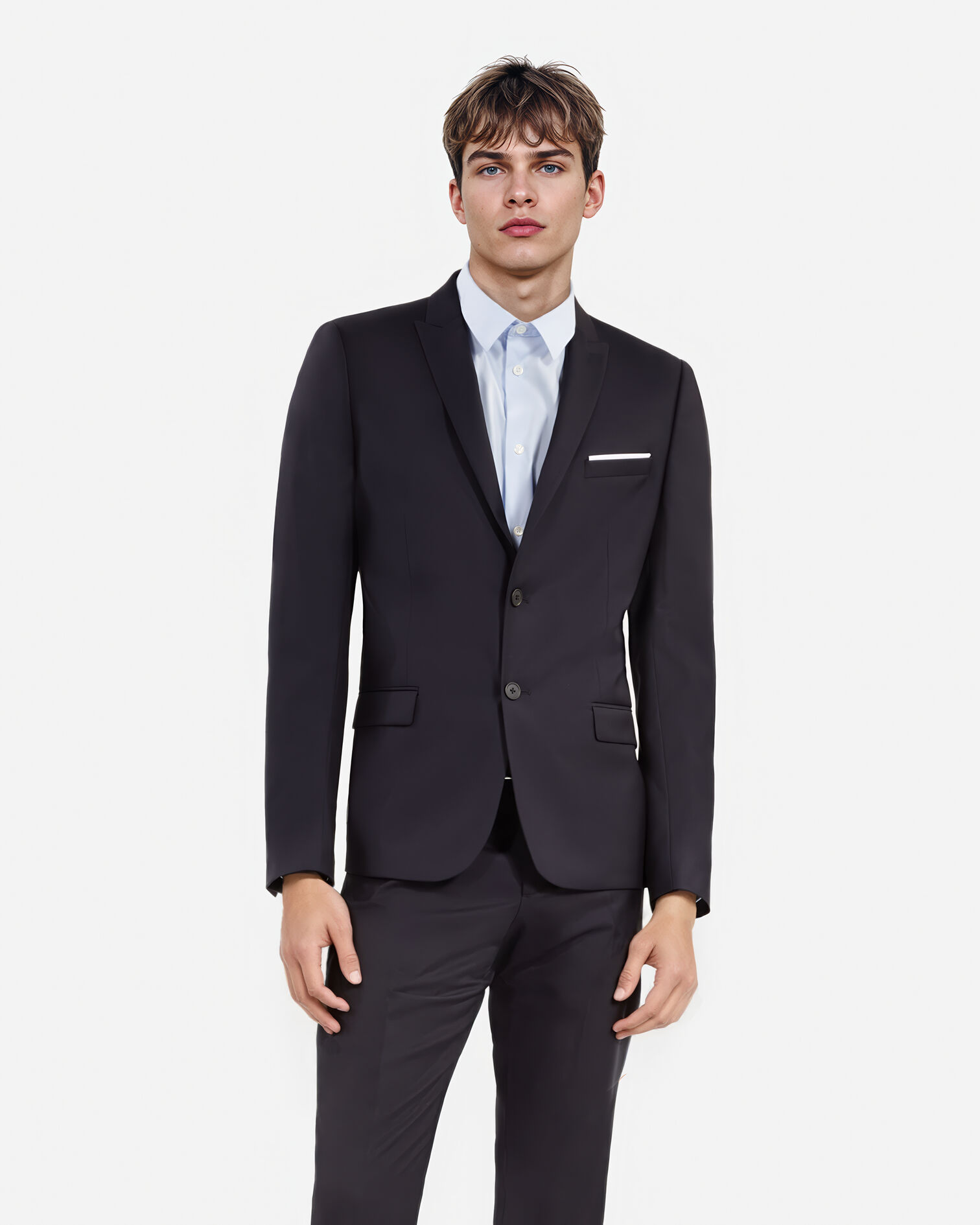 Veste de costume en laine bleu marine coupe ajustée, DARK NAVY, hi-res image number null