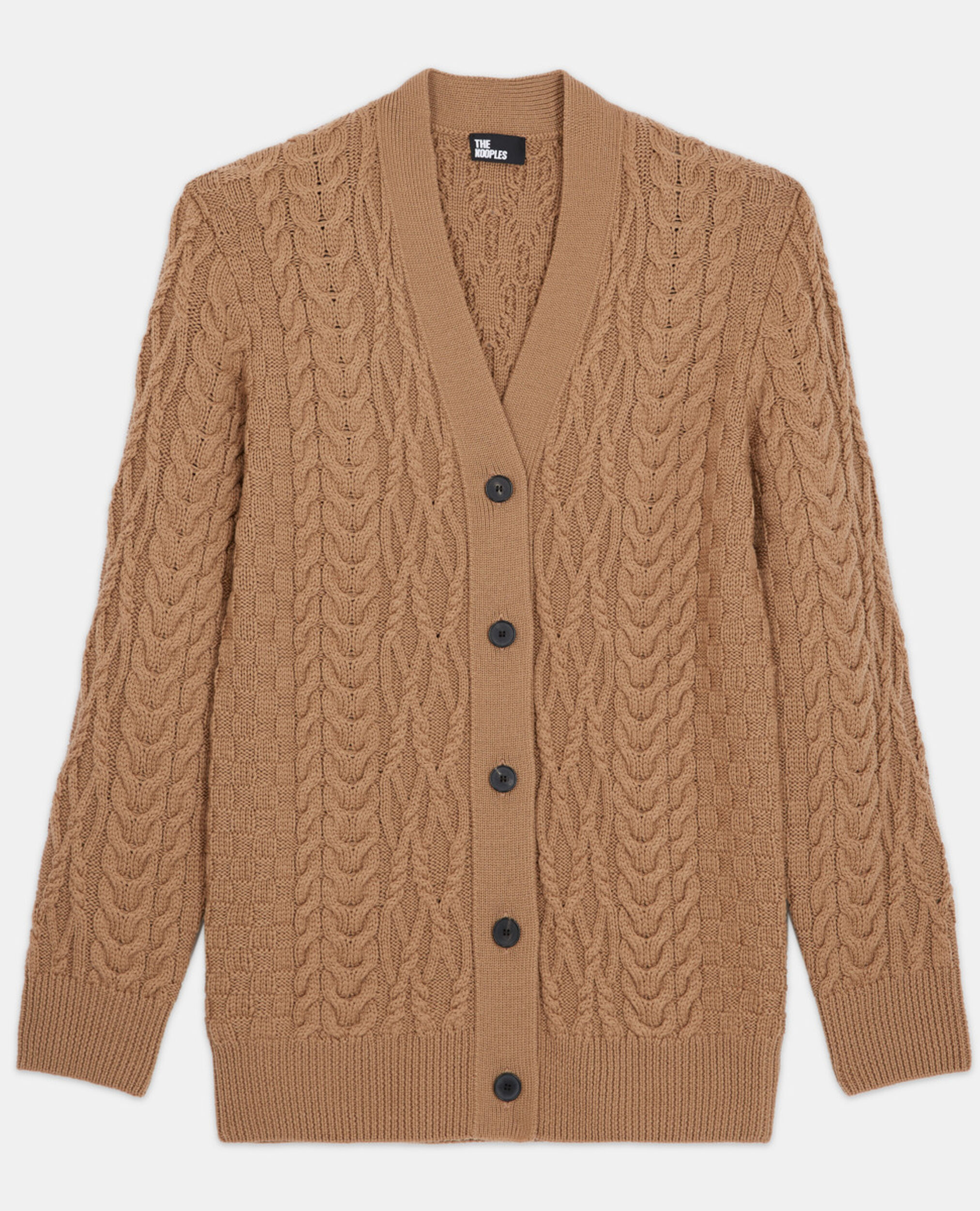Camel wool cardigan, CAMEL, hi-res image number null