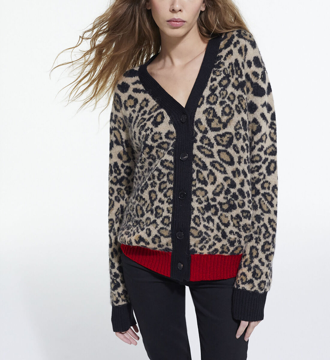 Leopard print cardigan The Kooples Canada
