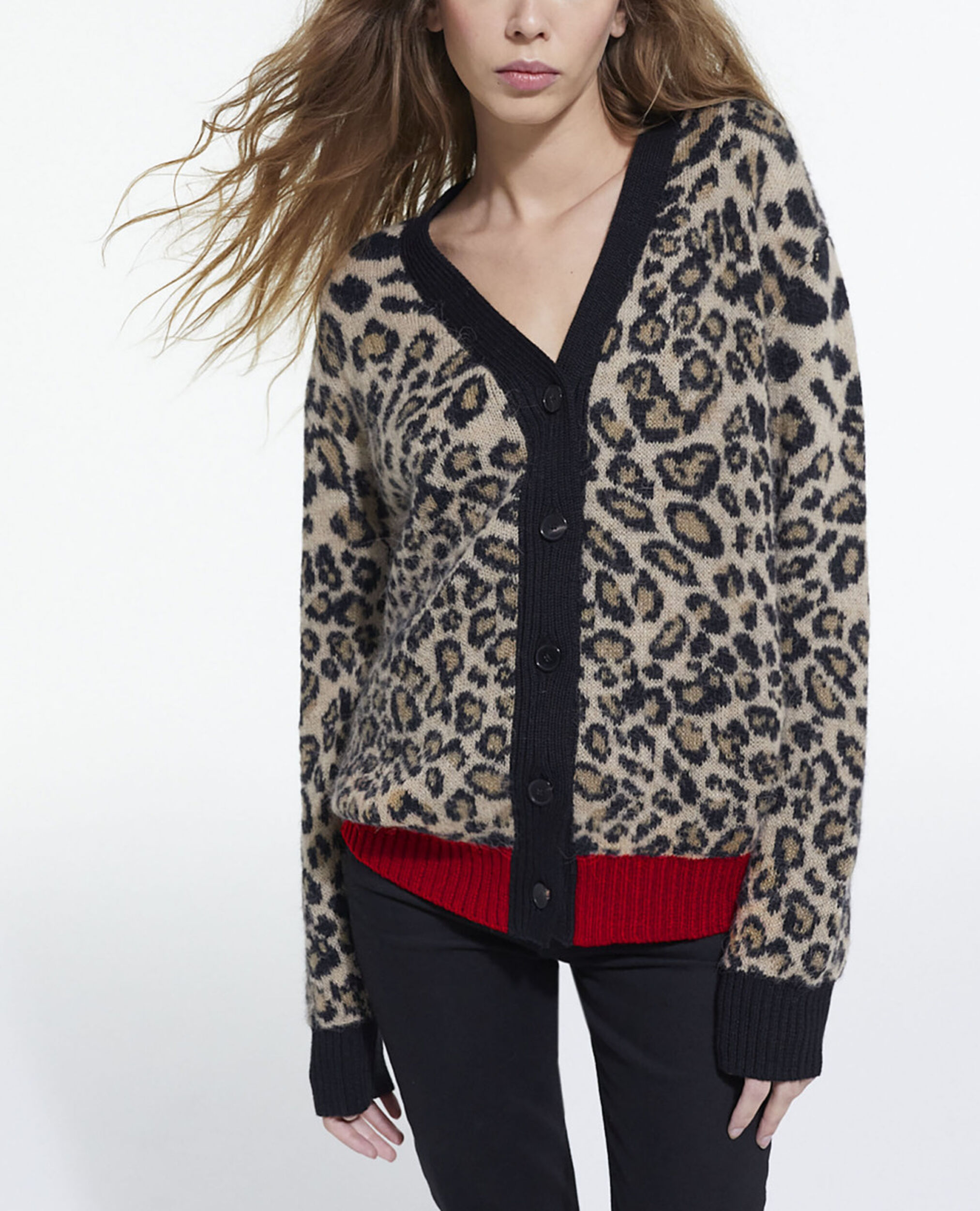 gilet leopard gris