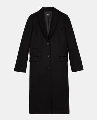 The Kooples MUJER BLACK abrigo largo mezcla lana negro