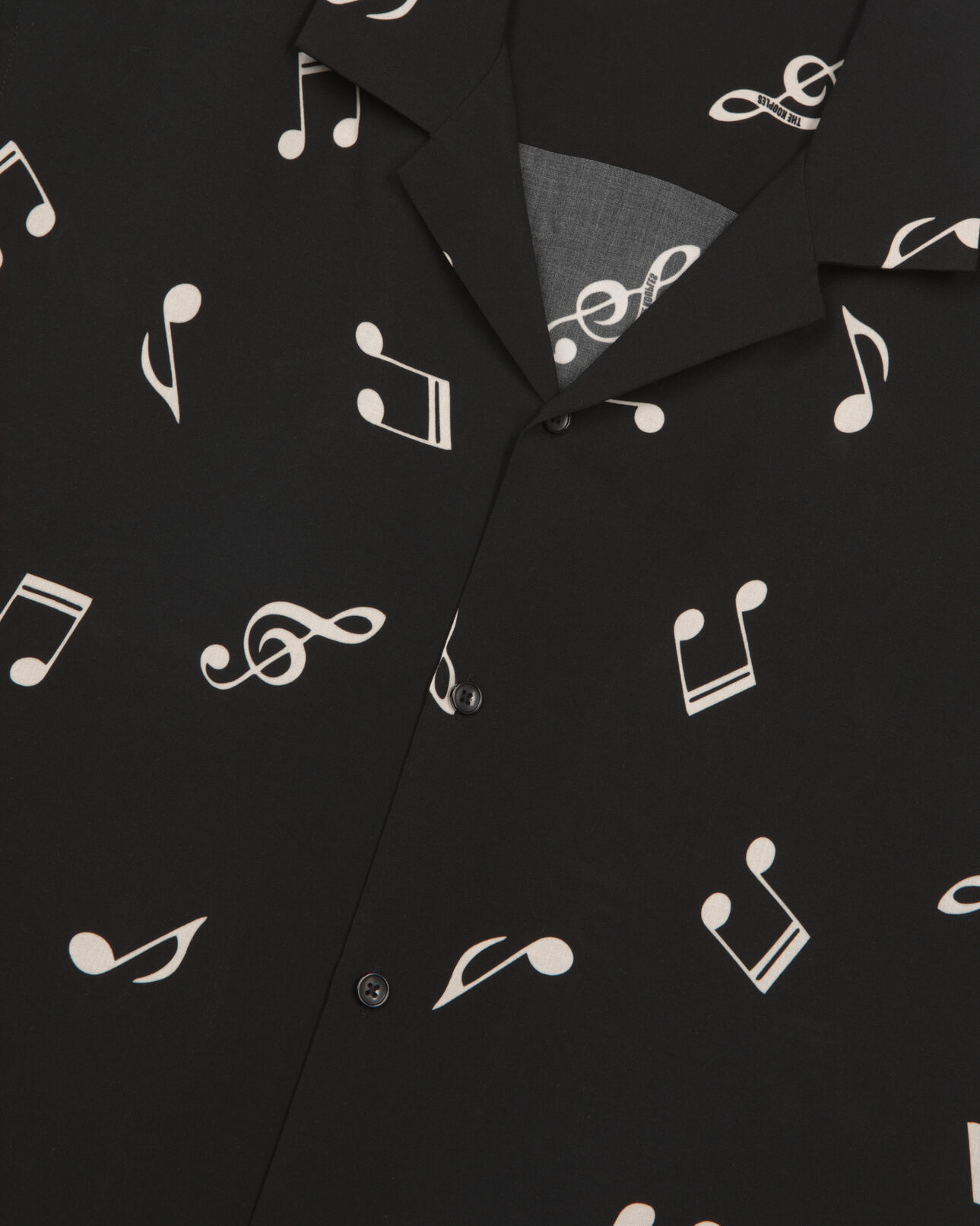 The Kooples HOMME BLACK WHITE chemise manches courtes imprimé musique