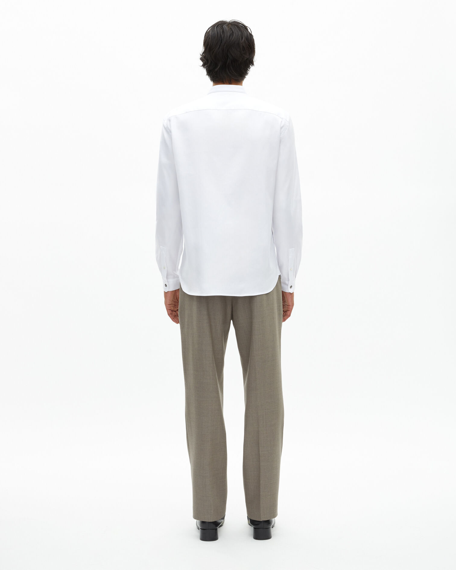 Formal shirt with white collar, WHITE, hi-res image number null