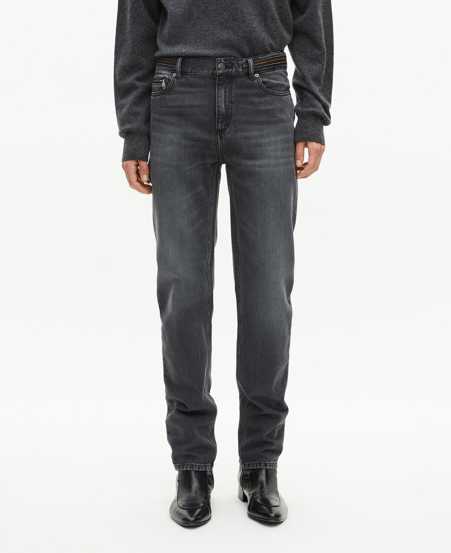 The Kooples HERREN BLACK WASHED schmale schwarze jeans mit verwaschener optik
