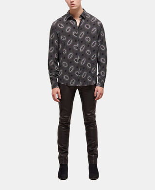 The Kooples MEN BLACK WHITE printed classic-collar shirt