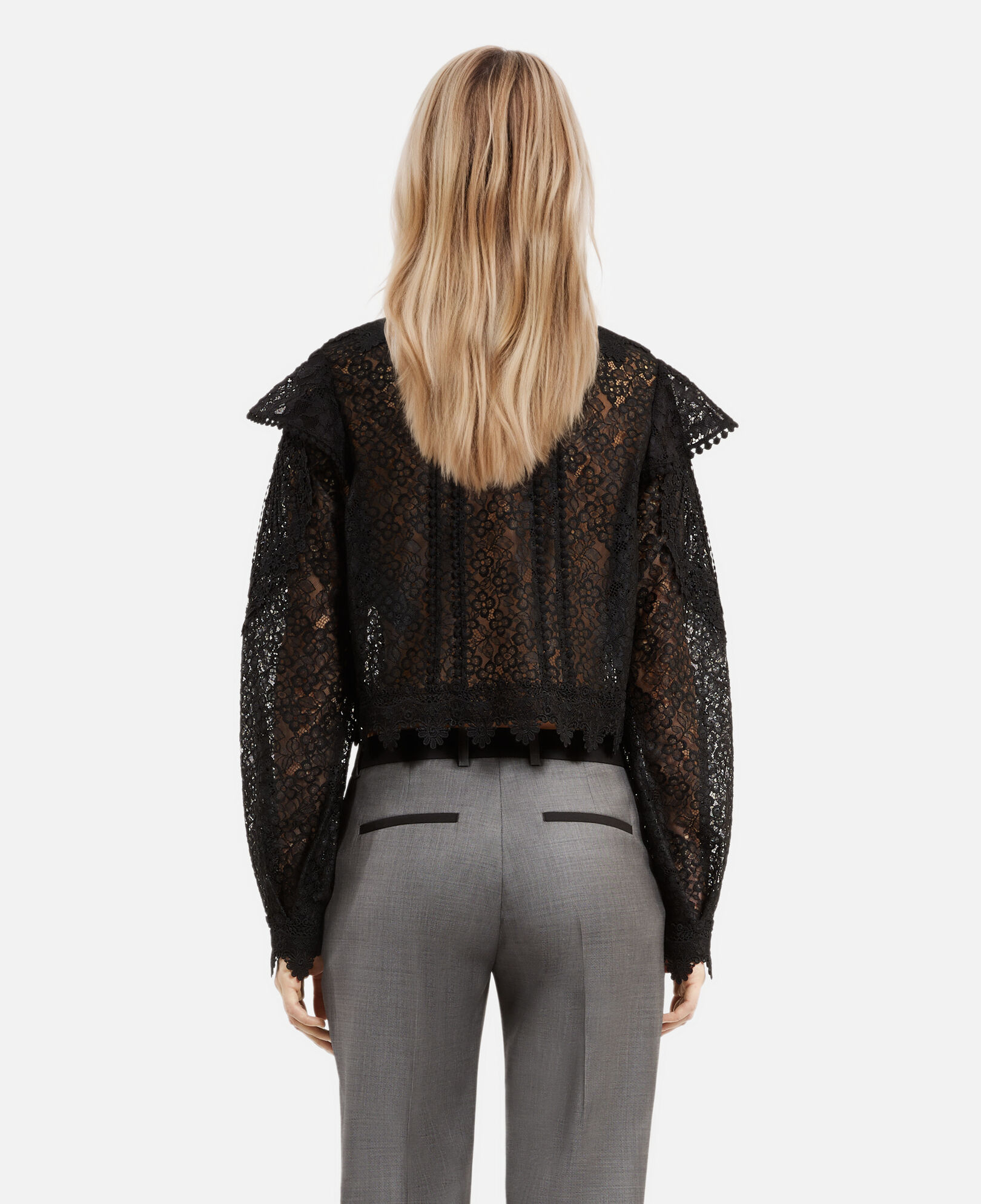 The Kooples FEMME BLACK top en dentelle noire