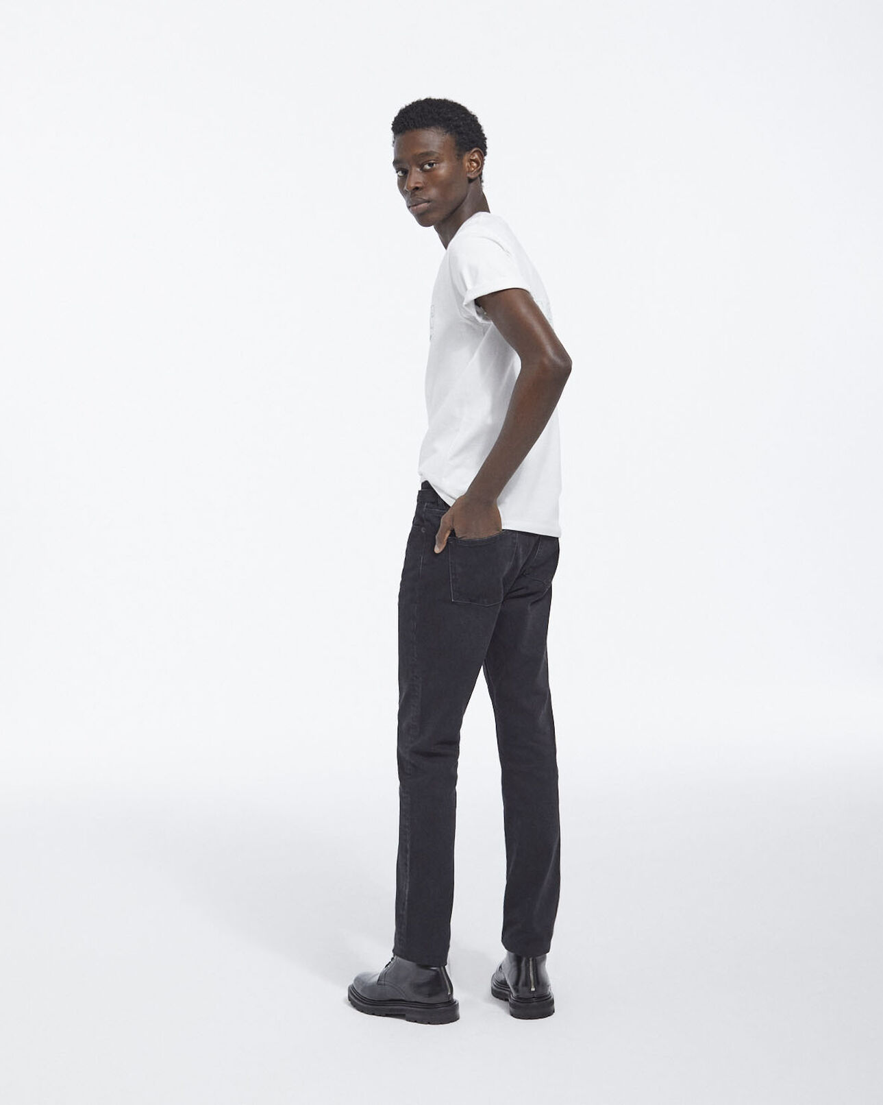 The Kooples MEN WHITE white cotton t-shirt with green 3d logo